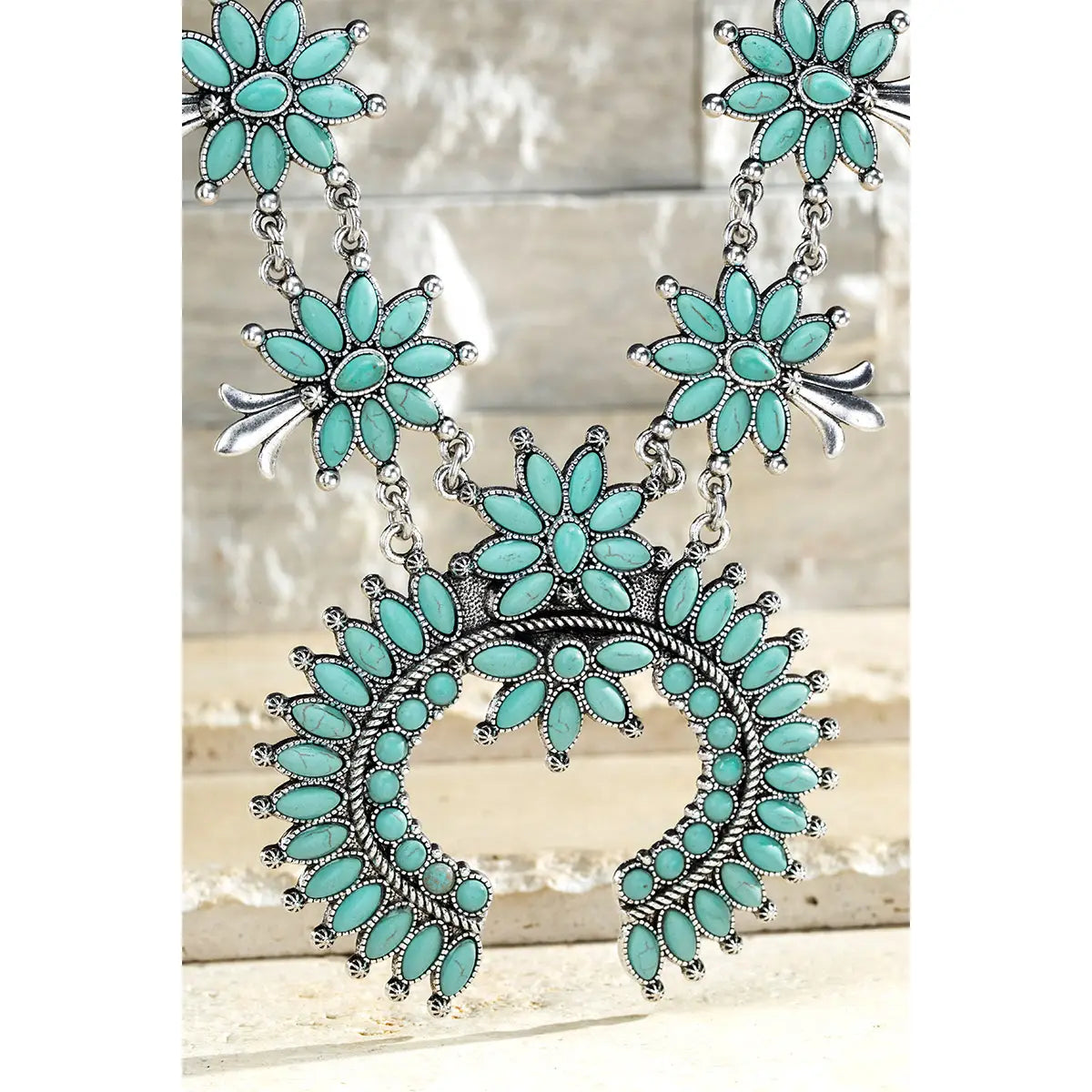 Squash Blossom Necklace with Earrings Set - Athena's Fashion Boutique