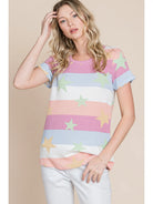 Stars and Stripe Women's Soft Waffle Knit Tee