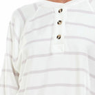 Ivory Oat Striped Long Sleeve Button Shirt