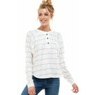 Ivory Oat Striped Long Sleeve Button Shirt