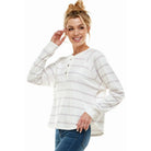 Ivory Oat Striped Long Sleeve Button Shirt