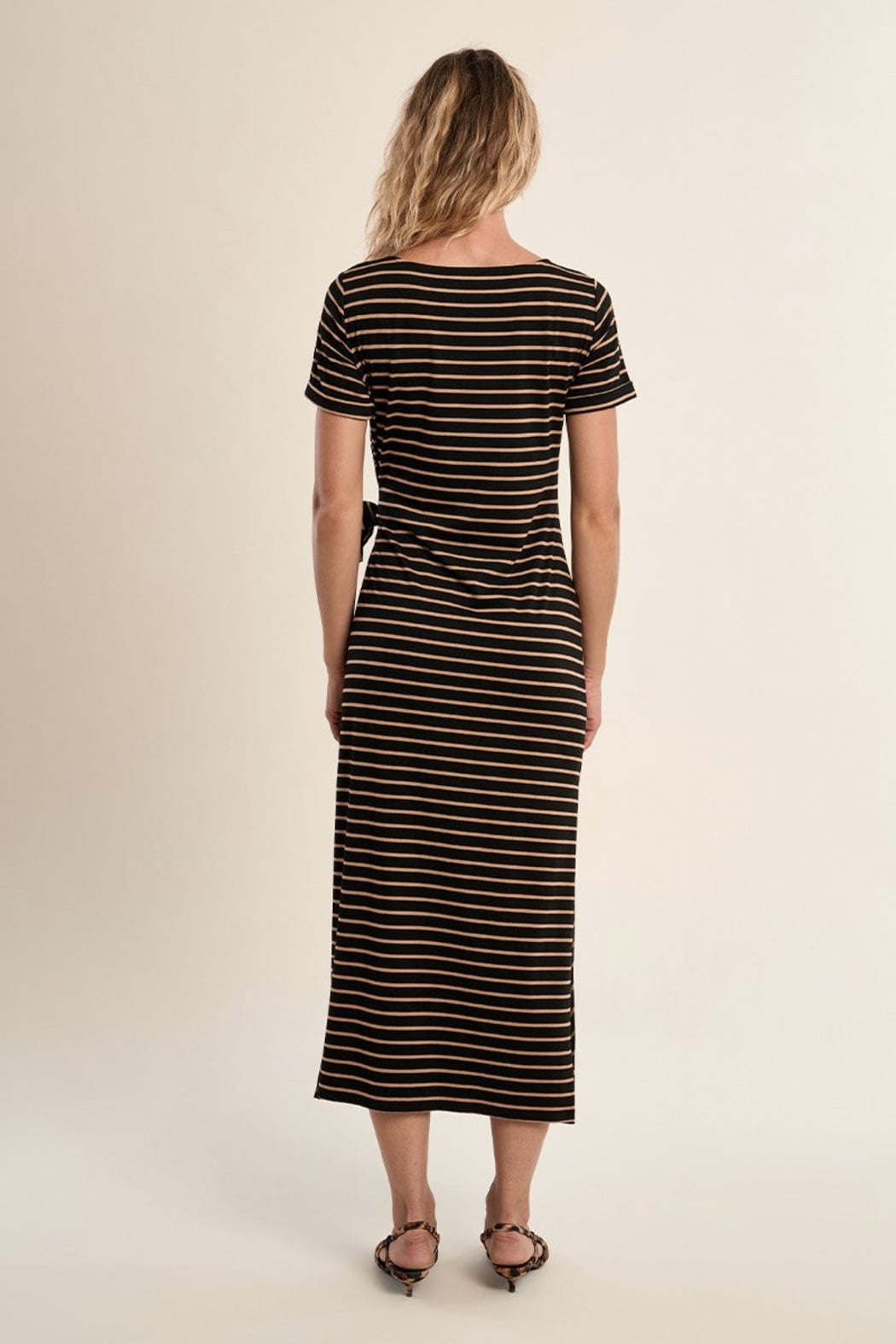 Molly Bracken Striped Long Knit Dress Small