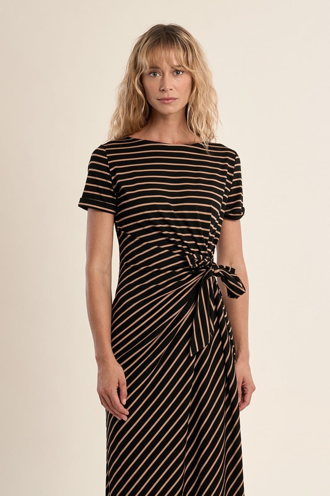 boho halter neck maxi dress Molly Bracken Striped Long Knit Dress Small