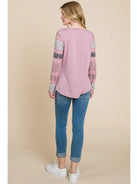 Long Sleeve Stripe Floral Shirt - Athena's Fashion Boutique