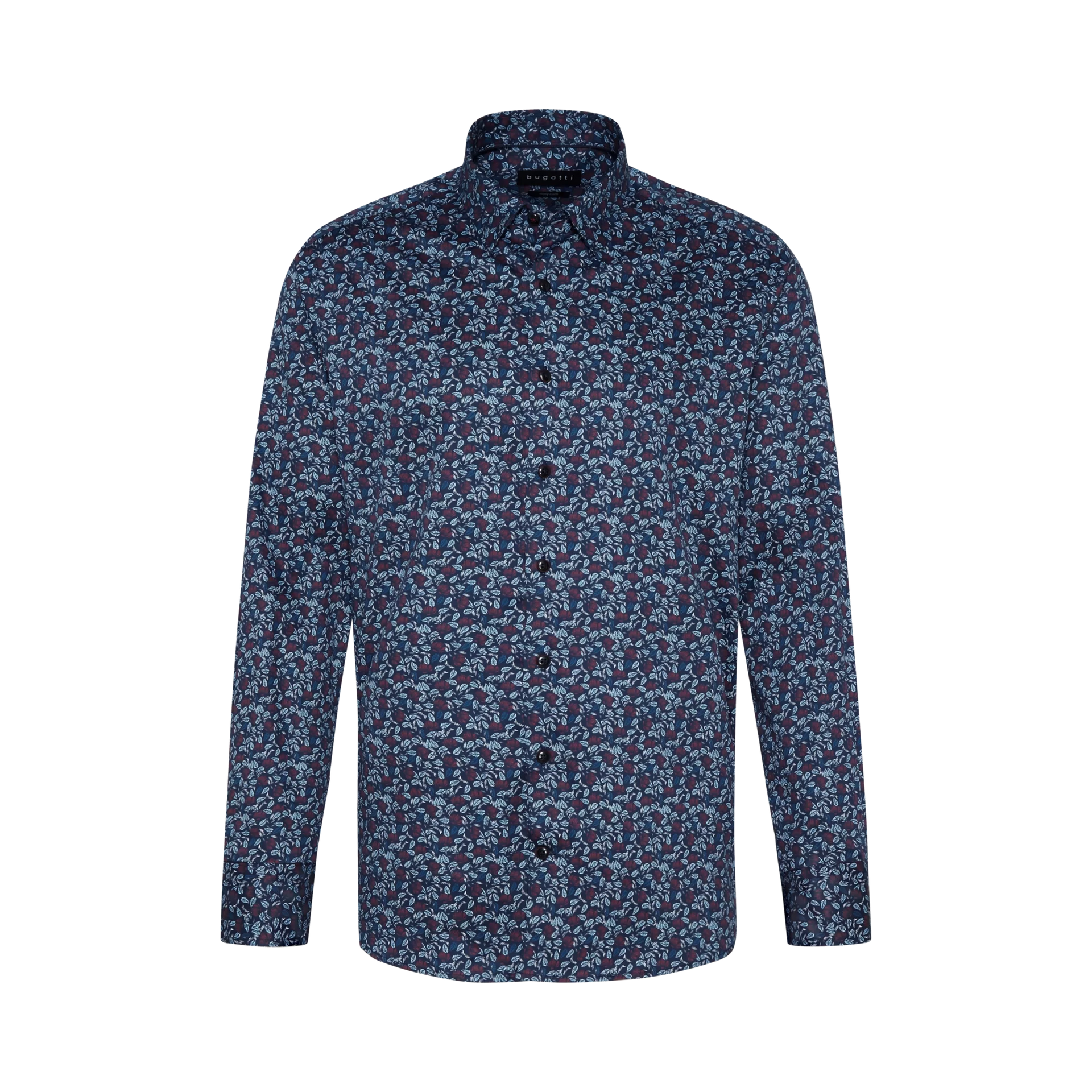 Bugatti Navy Based Floral Print Shirt Navy / M