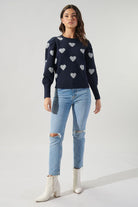 Sugar Lips | Navy Heart Sweater | Sweetest Stitch Online Boutique
