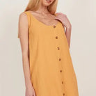 Women's Open Tie Back One Piece Button Tunic Dress with Pockets