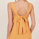 Women's Open Tie Back One Piece Button Tunic Dress with Pockets