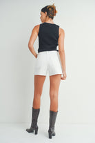 Just Black Denim | White Button Denim Shorts | Sweetest Stitch RVA