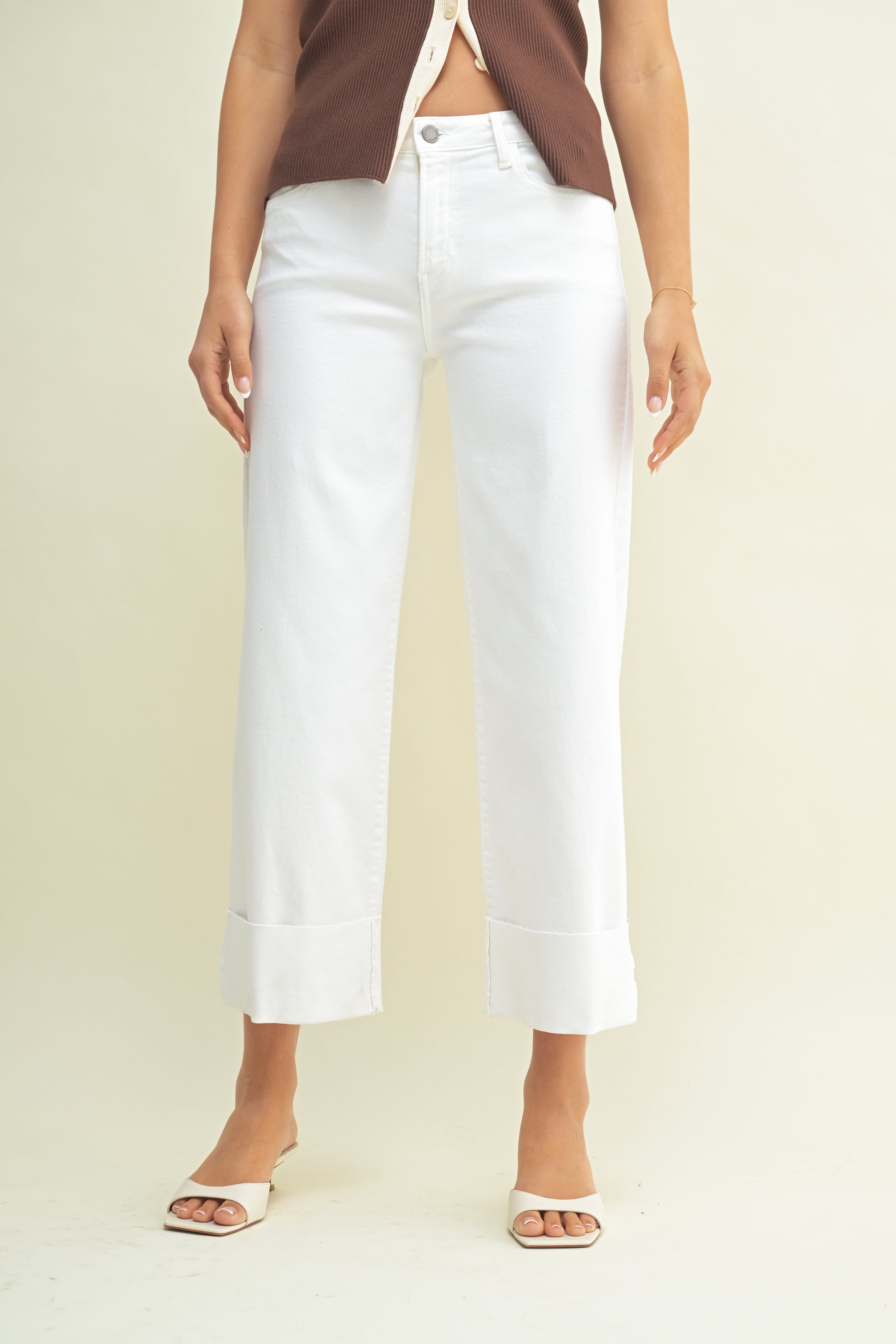 Just Black Denim | Paulina Cuffed Wide Leg Jeans | Sweetest Stitch