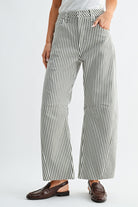 Just Black Denim | Billie Striped Barrel Jeans | Sweetest Stitch RVA