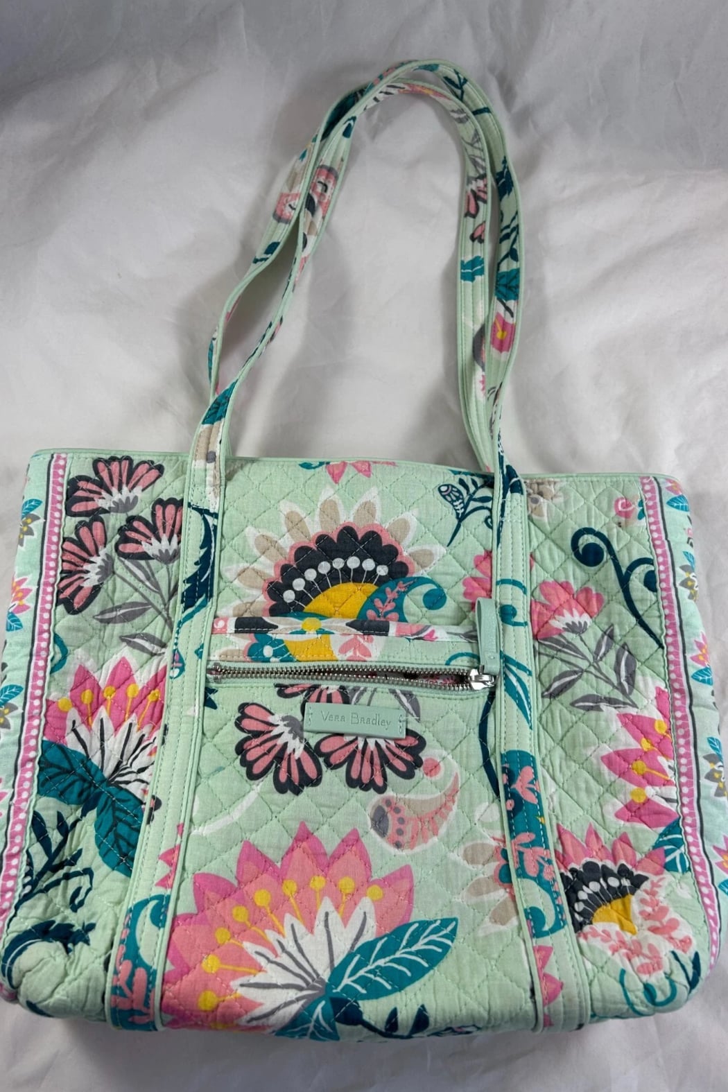 VERA BRADLEY MINT FLOWERS ICONIC SMALL TOTE – Shoptiques
