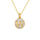 Saints Dainty Fancy W Initial Pendant Necklace