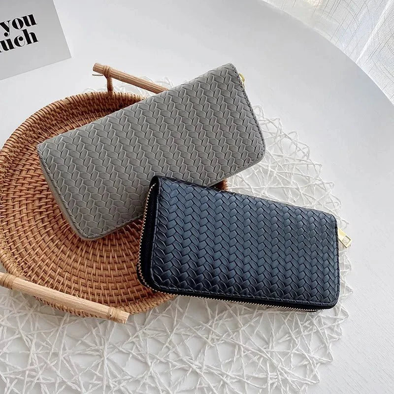 Weaved Designer Wallet - Yayas Luxe Handbags -