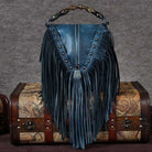 Western Me Bamboo Handle Fringed Leather Crossbody Handbag - Yayas Luxe Handbags - Handbags