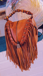 Western Me Bamboo Handle Fringed Leather Crossbody Handbag - Yayas Luxe Handbags - Handbags