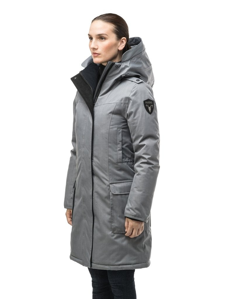 Nobis Abby Ladies Knee Length Parka in Concrete