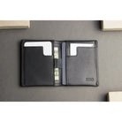 Kiko Leather Black Slim Bifold Wallet #102