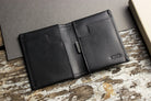 Kiko Leather Black Slim Bifold Wallet #102