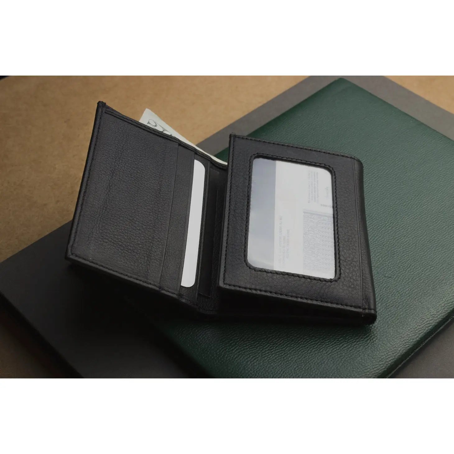 Kiko Leather Black Trifold Wallet #125