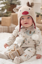 WHIMSICAL WINTER WONDERLAND PRINTED FLEECE JUMPSUIT