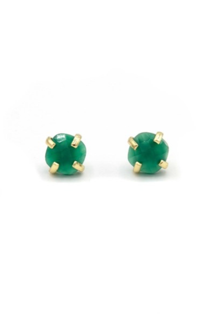 Encaged Green Onyx Studs Main