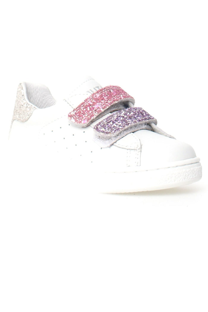 Calf/Glitter white-Fucshia-Platinum