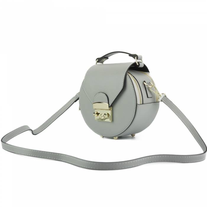 Layla Leather Grey Handbag | Grey Handbag | Leather Bag | Y by Yaya