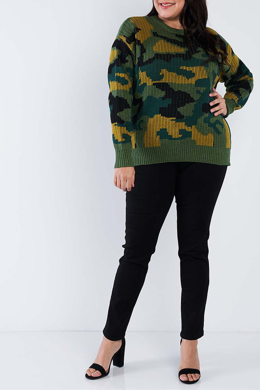 Army camo knit relaxed fit sweater – Shoptiques