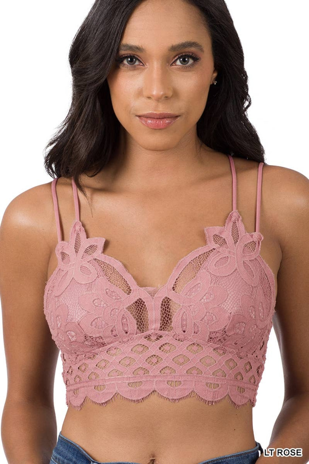 MANCYFIT Lace Bralettes for Women Padded Lace Bandeau Bra Cami Bra