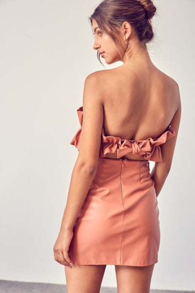 Leather Ruffle Top Dress  Shoptiques