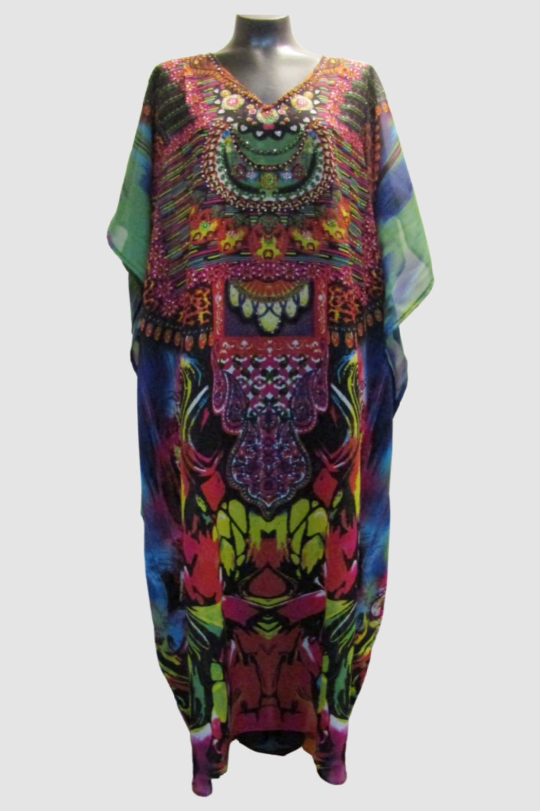 Long Multi-Color Beaded Kaftan Long Multi-Color Beaded Kaftan