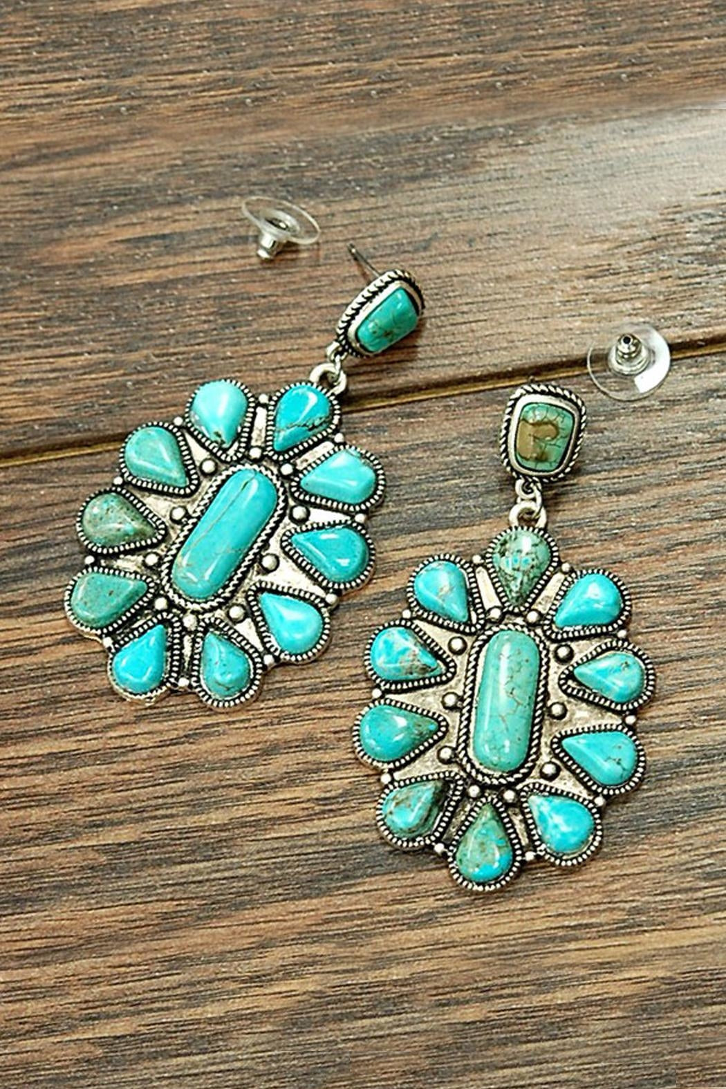 Natural-Turquoise Post Earrings – Shoptiques