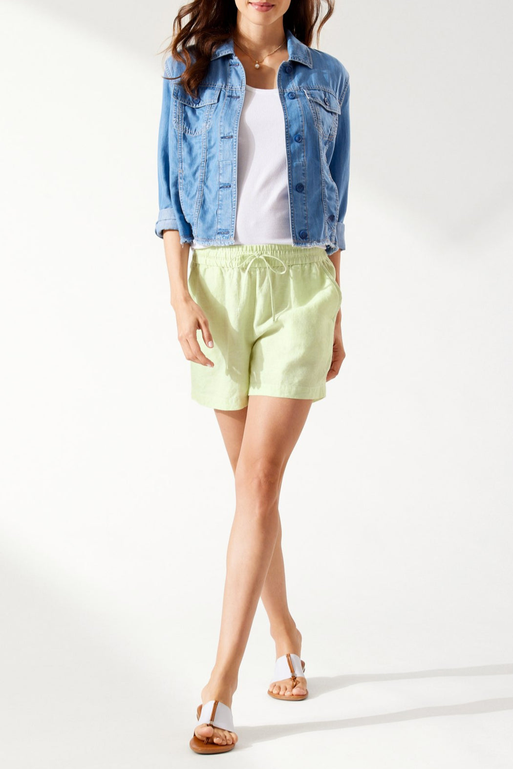 Palmbray High-Rise Linen Easy Shorts