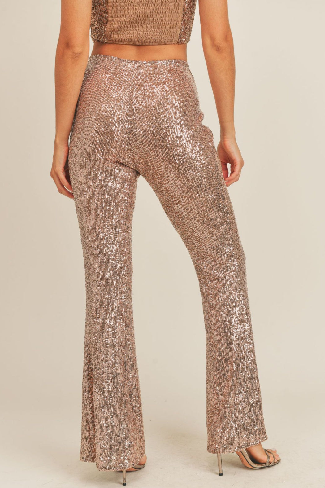 ASOS DESIGN extreme flare sequin pants in blue | ASOS