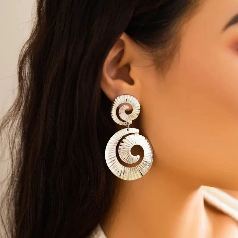 Swirly Glam Earrings - Yaya's Luxe Handbags -